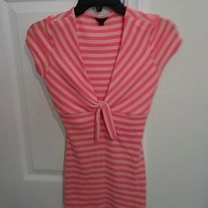 Guess pink striped shirt